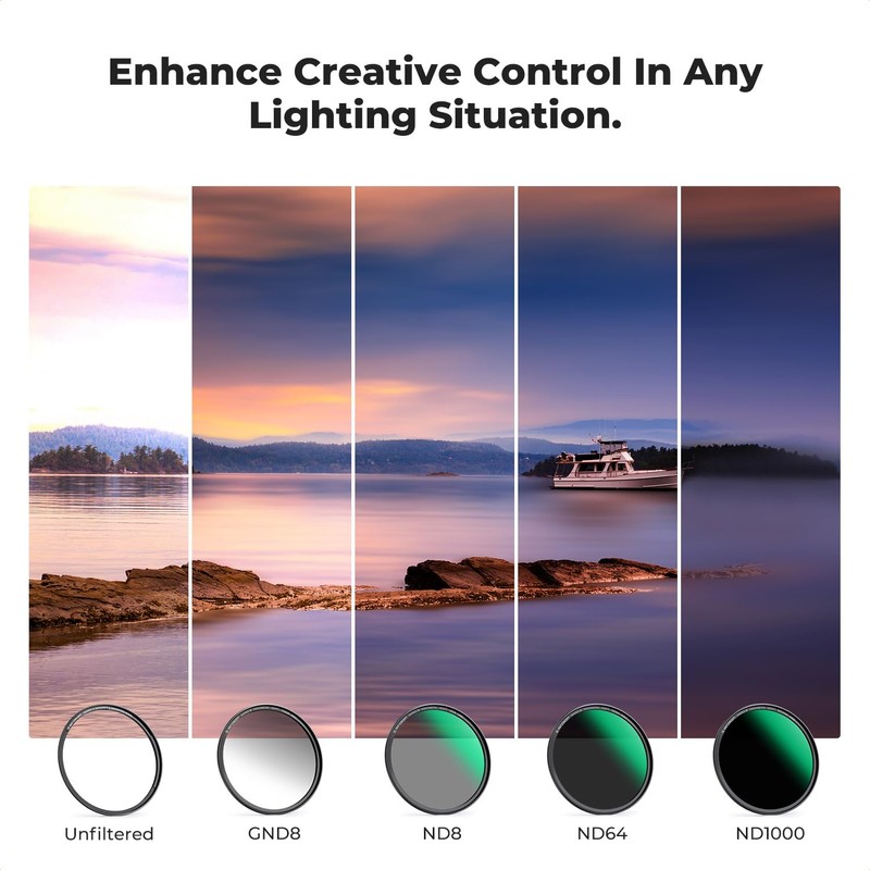 K&F Concept 5-in-1 Magnetic Lens Filter Kit, Includes GND8+ ND8+