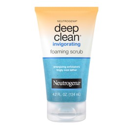 Neutrogena Deep Clean Invigorating Foaming Daily Exfoliating Facial Scrub with Glycerin, Gentle, Cooling & Exfoliating Gel Face Wash to Remove Impurities, Dirt, Oil & Makeup, 4.2 fl. oz