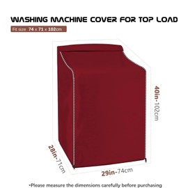 MBOOM Washer and Dryer Covers, 600D Oxford Waterproof Dust-proof Washer Cover, Suitable for Front-loading Washing Machines and Top-loading Washing Machines, 29“W x 28” D x 40“H (Wine Red-1PC)