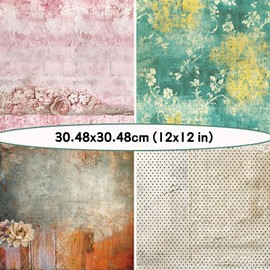 24 Sheets Scrapbooking Card Stock Pad, 12 Inch Double-Sided Pattern Paper, 24 Designs Decorative Paper for DIY Photo and Album Decoration (Pink, 12 Inch)
