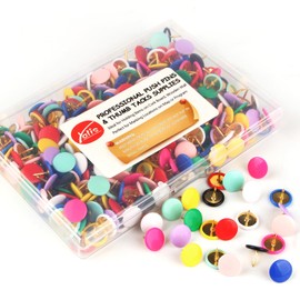 Yalis Thumb Tacks 400-count, Colors Plastic Roundness Push Pins Decorative Tacks for Corkboard (Colorful)