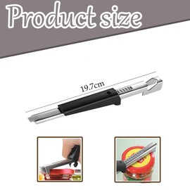 2Pcs Jar Opener,Bottle Opener and Ring Pull Can Opener,Effortless Arthritis Jar Opener Jar Openers Jar Openers for Arthritis Hands,Multifunctional Lid Opener for Weak Hands Seniors(Black)