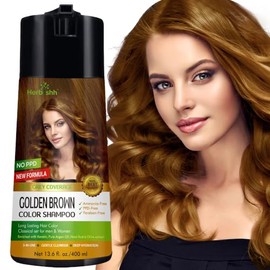 Herbishh Hair Color Shampoo for Gray Hair - Champú de color enriquecido Fórmula para teñir el cabello - Champú y acondicionador para teñir el cabello 