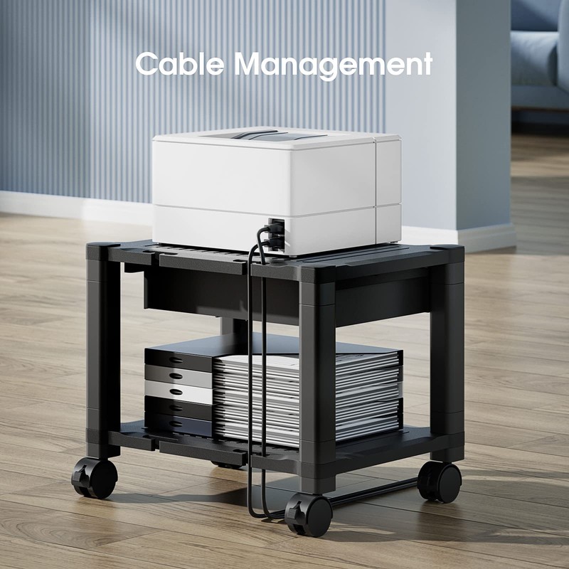 HUANUO Printer Stand with Cable Management and Storage Drawer, Printer