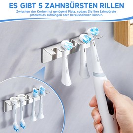 XILIMEN Zahnbürstenhalter Elektrische Zahnbürste Halter, Aufsteckbürsten Halter Edelstahl, Zahnbürstenhalter Wand, Selbstklebend Zahnbürstenkopf Halter, Zahnbürsten Halterung Wand für Badezimmer