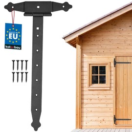 KOTARBAU® Cross Hinges 400 mm Shutter Hinge Hinge Band Plate Building Fittings Gate Fitting Wood Connection Throwing Hinge T-Hinge T-Band Powder Coated