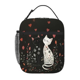 ZABAOBO Portable Insulated Lunch Bag Cute Cat Design Reusable for Women Men Insulated Cooler Bag for Office Travel Picnic Beach