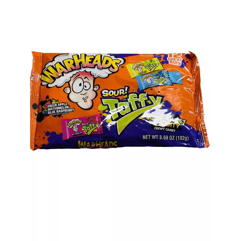 Warheads Sour Taffy Sweet Fruity Chewy Candy 3.59oz 12 Individual
