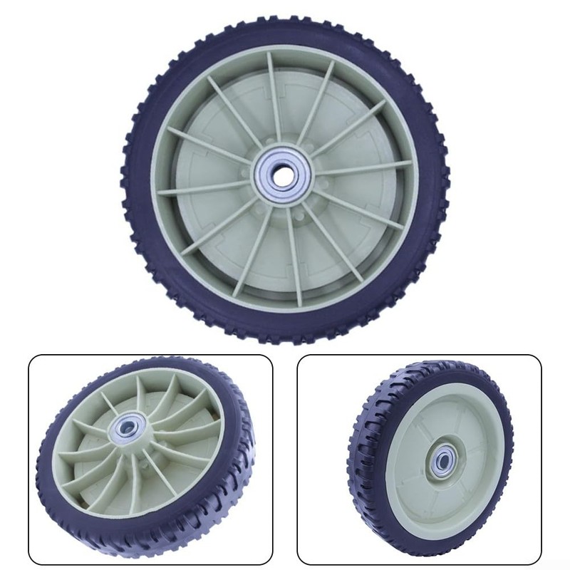 SPORTARC Universal Rubber Lawn Mower Wheel 19.5cm Black/White