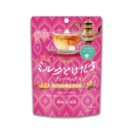 Mitsui Norin Nitto Tea Milk and Drenched Tea Bags, Spice Scented Chai, 4 Bags x 6 Packs