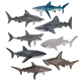 8PCS Shark Toys Set, Shark Bath Toy, Beautiful and Exquisite Practical Shark Toy for Christmas Birthday Gift , Megalodon Toy for Marine Animal Collectors Marine Knowledge Education