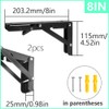 Ruidee 2Pcs Folding Shelf Brackets 200mm Metal Support Bracket Wall