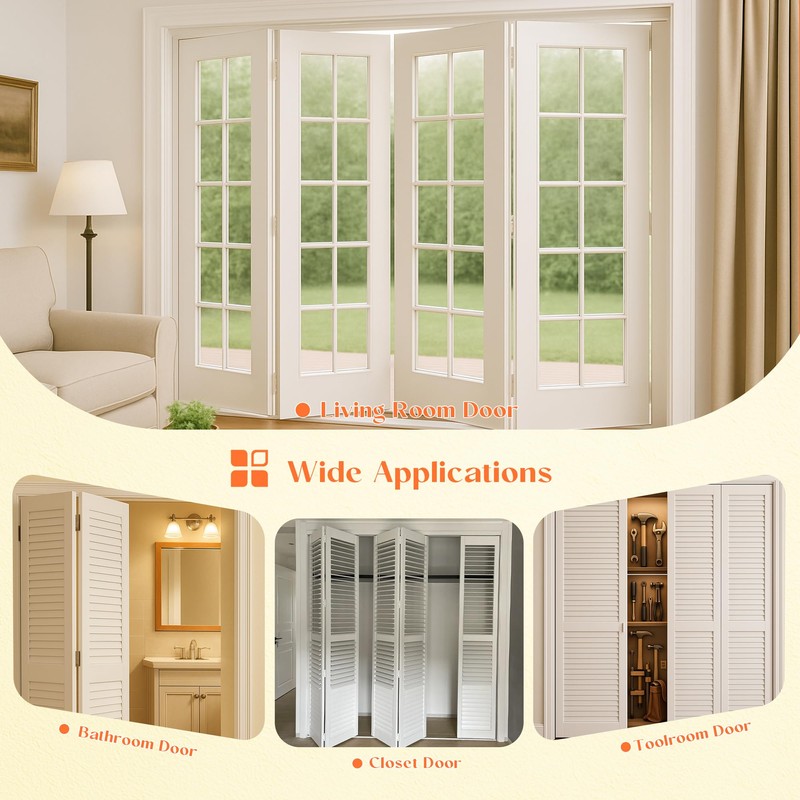 KOVOSCH 24-Inch Bifold Door Hardware Kit with Track, Closet Door