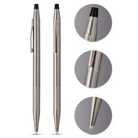 CROSS Classic Century Titanium Grey PVD Ballpoint Pen with Micro-knurl Detail