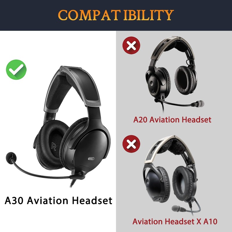 SOULWIT Lambskin Replacement Ear Pads for Bose A30 Aviation Headset,