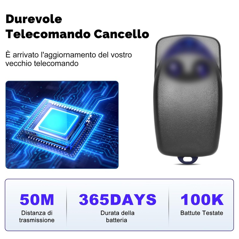 2 Pcs Replacement for NICE Remote Control Gate Remote Control