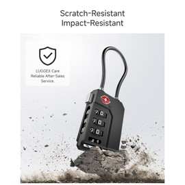 LUGGEX TSA Locks for Luggage, Suitcase Locks TSA Approved, Luggage Locks, Ease of Use & Durable(Black,2 Pack)