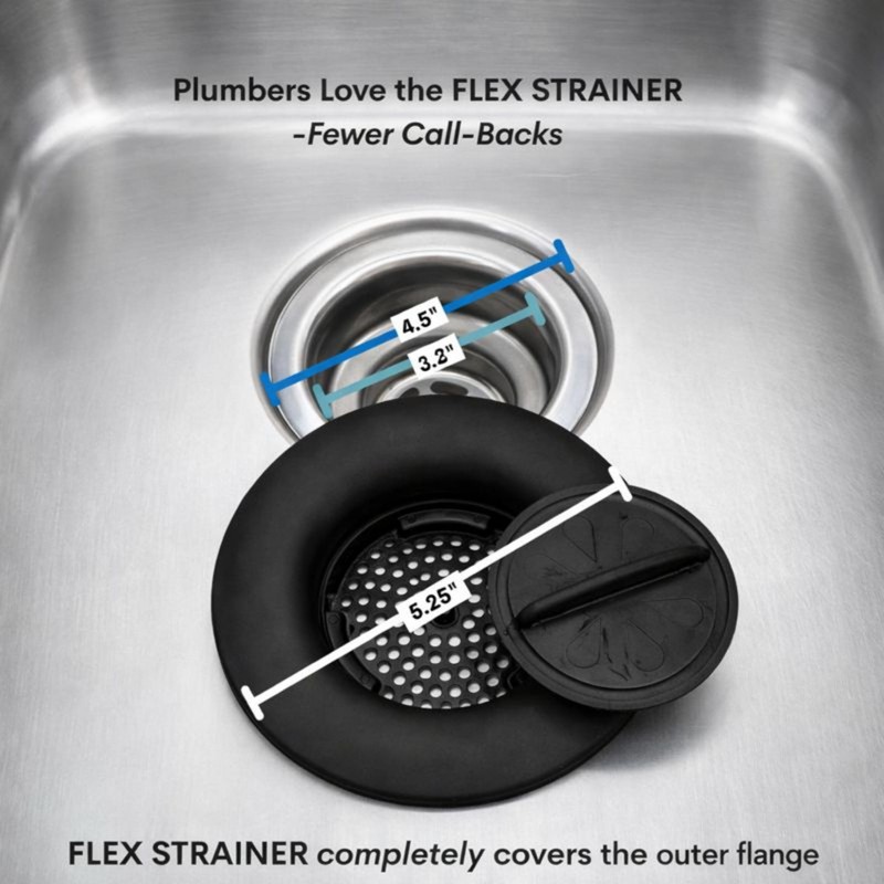 Flex Strainer® Sink Drain Strainer with Optional Stopper – No
