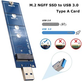 JIEYUCHU M.2 to USB3.0 Adapter, SATA SSD to USB 3.0 Adapter, 5Gbps NGFF SATA Based B/B+M Key Adapter, Supports NGFF SATA B/B+M Key M2 SSD, Compatible for 2230 2242 2260 2280 SSD