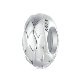 YASHUO Jewellery 2 PCS Solid 925 Sterling Silver Beads Rubber Spacer Focal Round Stopper Beads for Charm Bracelets European Story Charm (2564 Spacer Beads)