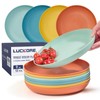 Luckore 9 inch Deep Dinner Plates Set of 12 Wheat