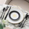 30 Pcs Black Hammered Silverware Set Service for 6,with Steak