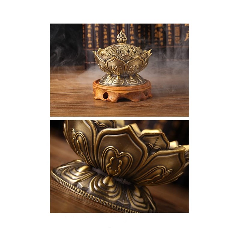 Gold Metal Bowl Incense Burner Zinc Alloy Incense Cone Burner