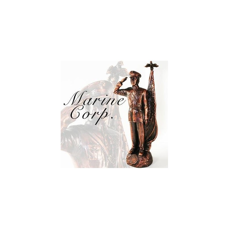 11" Bronze Male Marine Corps Figurine