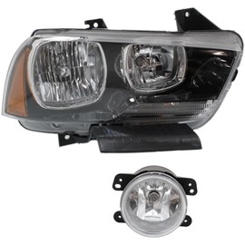 AMNIWDE Headlight Halogen Passenger Side Clear Lens W/Bulb Headlamp 16557880 CH2503232 57010410AF