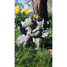 Pacific Giftware Garden Dragon Loving Couple Garden Display Decorative Accent Sculpture Stone Finish 10 Inch Tall
