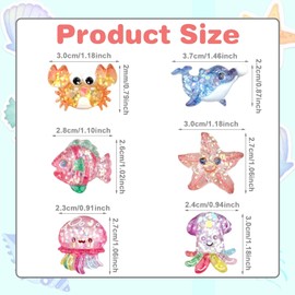 Afagarly Cute Ocean Push Pins for Cork Board Fun Lovely ThumbTacks Decorative Starfish Crab Fish Pushpins Bulletin Board Tacks for Photos Wall, Maps, Cubicle Accessories(24 Pcs)