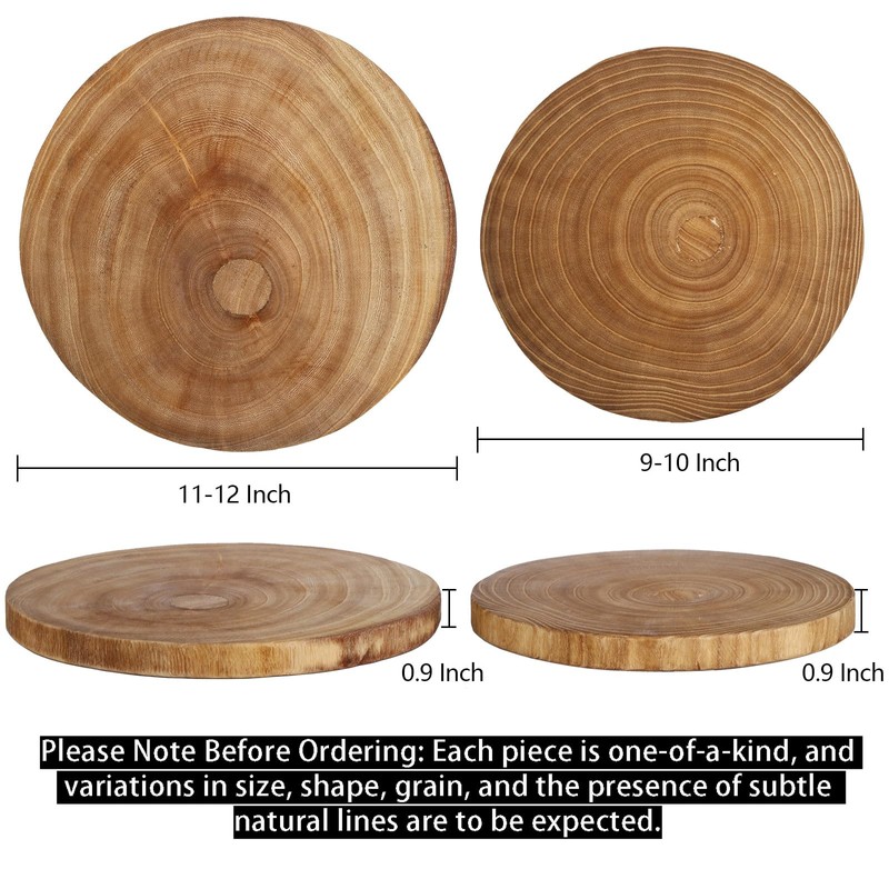 Nicunom 2 Pack Large Wood Slab Serving Board, 9"-10"/11"-12" Wood