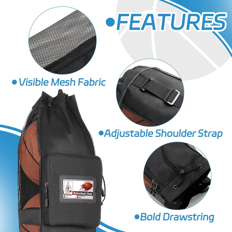 Basketball Bag for Team Balls, Heavy Duty Basketball Coashes Bag