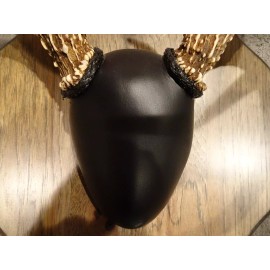 Deer antler mounting kits.  Buckskin or black deerskin leather
