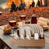 BOTOP Acacia Wood Utensil Holder for Party, Paper Plate Organizer