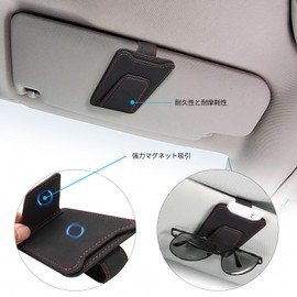 yowodana Sunglasses Holder Car Eyeglass Holder Car Eyeglass Clip Car Card Holder Easy to Install Anti-lost Car Storage Sun Visor Black