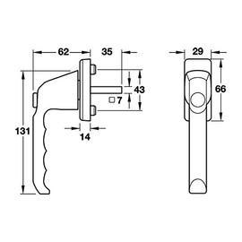 Hoppe London 013SV/U34 Window Handle, Plastic, Coated, White, with Push Button, Automatic Locking