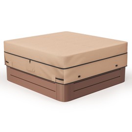MIXC Outdoor Waterproof 600D Square Hot Tub Cover 80 x 80 Inch Fit 79 x 79 or 78 x 78 or 77 x 77 Inch Heavy Duty Spa Cover Protectors
