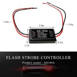 DXNQ 2 PCS LED Flash Strobe Controller, 12-24V DC Car Strobe Effect Tail Stop Light Flasher Controller, LED Flasher Control Module for Motorcycles Cars Trucks, Car Accessories