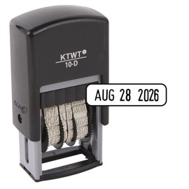KTWT Self-Inking Date Stamp, US Format MMM-DD-YYYY, Black Impression – 3/4" x 1", Self-Inking Date Stamp for Marking Office documents, Legal Papers, Bills, Mail, Teachers Correcting Homework