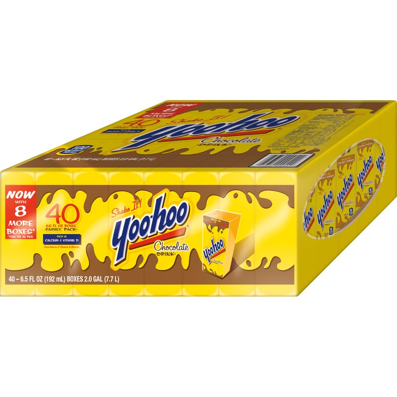 Yoo-hoo Chocolate Flavored Drink, 6.5 fl oz Boxes 40 Pack,