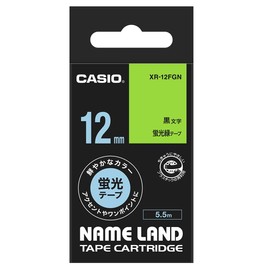 カシオ ラベルライター ネームランド テープ 12mm XR-12FGN 蛍光緑