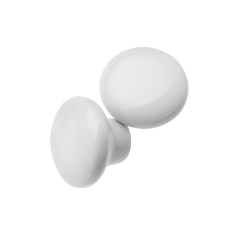 8pcs White Mushroom Ceramic Door Knob Cabinet Cupboard Drawer Pull