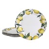 Bico Lemon Dreams 11 inch Dinner Plates, Set of 4,