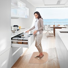 VANZAVANZU Half Round Kitchen Rug, Anti Fatigue Mat, Made of 100% Polypropylene, Non-Slip, Dirt-Resistant, Absorbent, Machine Washable, 27" x18" (Beige)