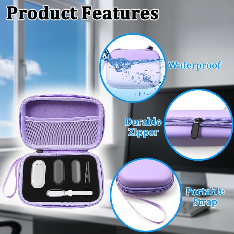 LeoTube Protective Case for PLAUD NotePin Voice Recorder (Purple)