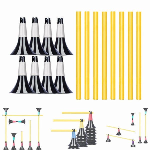 Double Opening Design conical Obstacle Cones for Sports Training, 8pcs