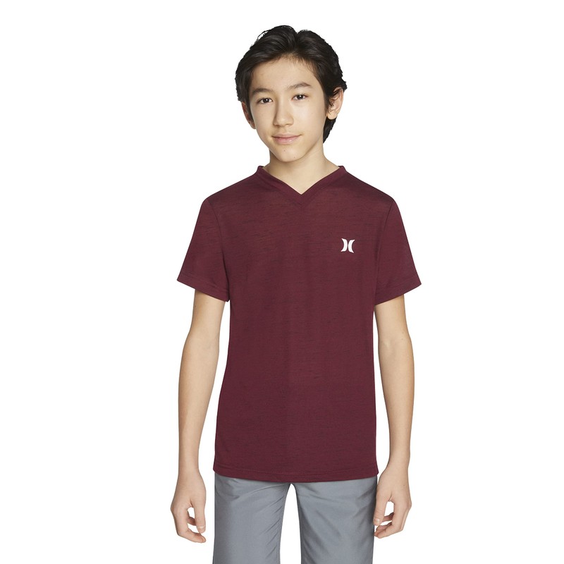 Hurley Boys' Soft Basic T-Shirt, Deep Maroon, M