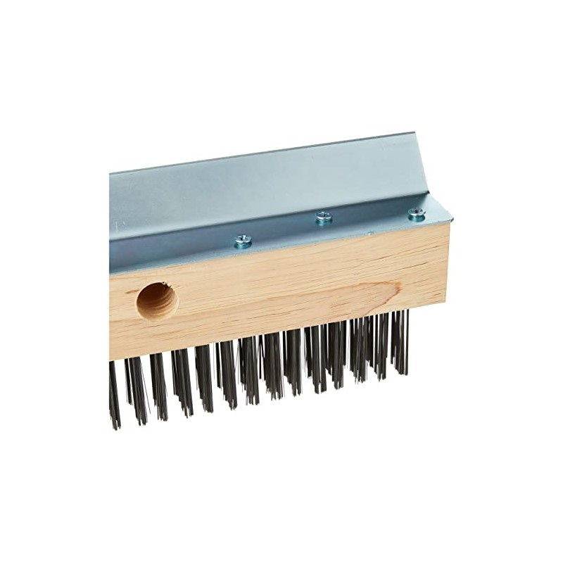 Genware NEV-OB-WB Pizza Oven Wire Brush with Scraper, No Handle