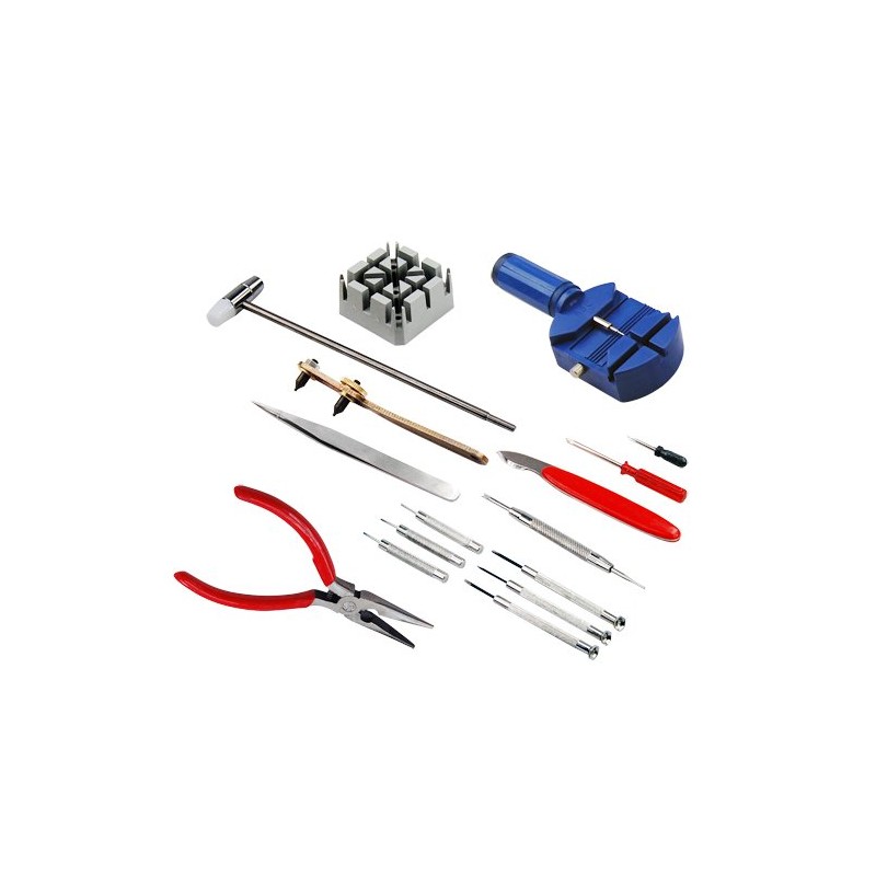 Accessotech 16 Piece Watch Repair Kit Set & Wrist Strap